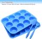 Silicone Muffin Pan Cupcake Set – Non-Stick 12 Cups and Mini 24 Cups,Silicone Baking Molds,BPA Free Muffin Tin with 1 Silicone Spatula & 1 Oil Brush (blue)